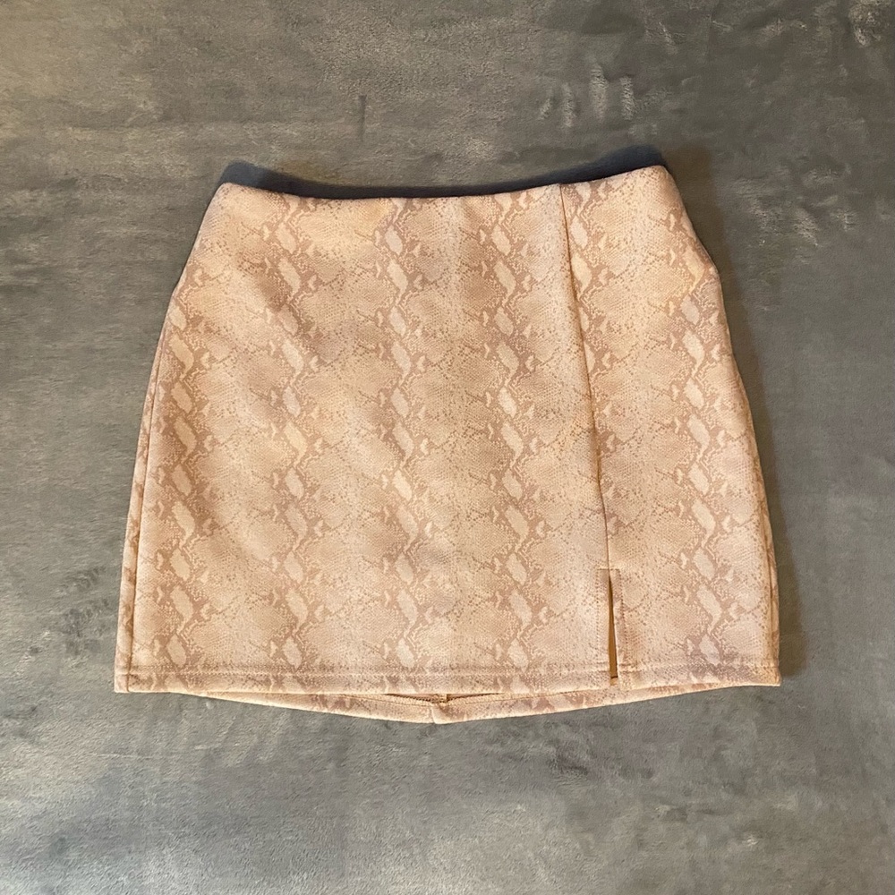 Akira Snake Print Mini Skirt